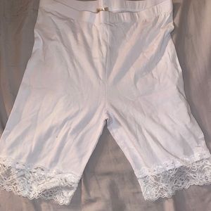 White biker shorts